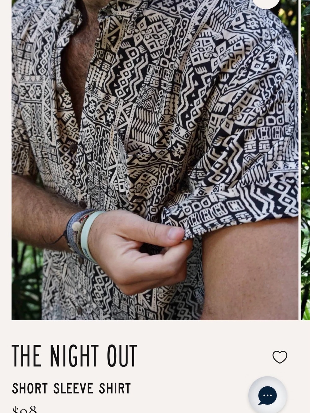 Kenny Flowers Black & Cream Tribal Print Short Sleeve Button Down Shirt